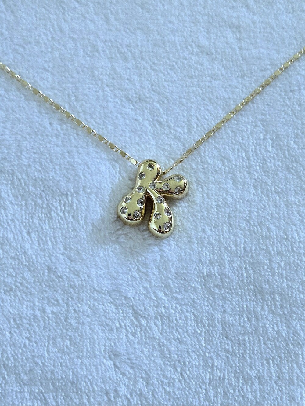 Gemelli👭 Puffy Letter "K" Initial Pendant Necklace - Picture 2 of 16